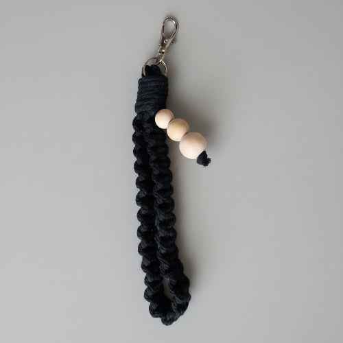 Large Macrame Square Knot Wristlet Keychain