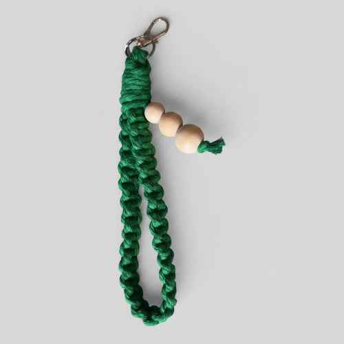 Large Macrame Square Knot Wristlet Keychain