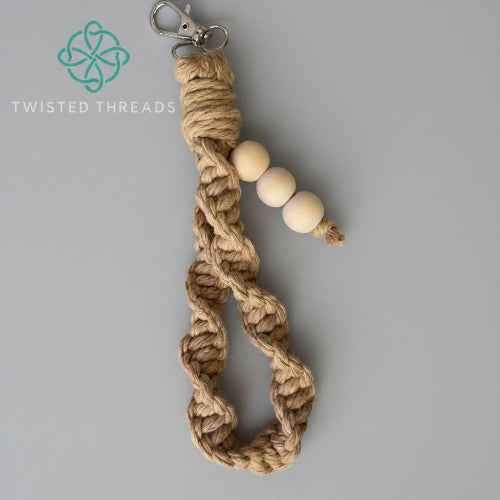 Macrame Wristlet Keychain – Medium