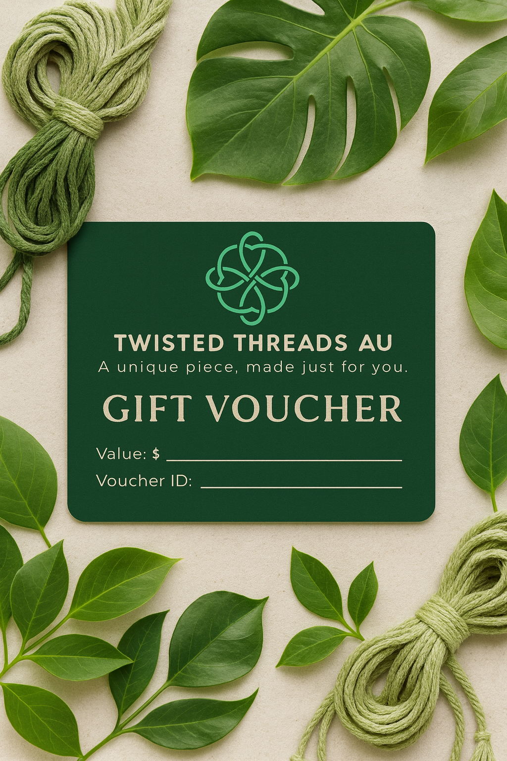 Twisted Threads Au gift card, $20 eGift card for online or in-store purchases, featuring the Twisted Threads branding.
