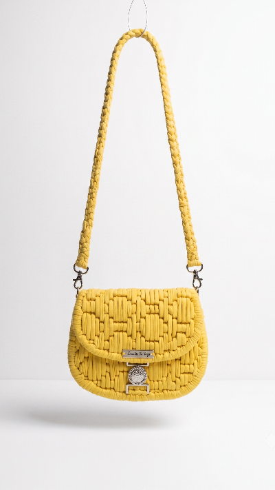 Handmade Threadline 12 Limoncello shoulder bag by Twisted Threads Au, featuring vibrant yellow leather and stylish design.