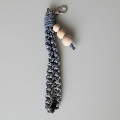 Yellow large square knot wristlet keychain from Twisted Threads Au keychain collection, featuring a bold, woven design.