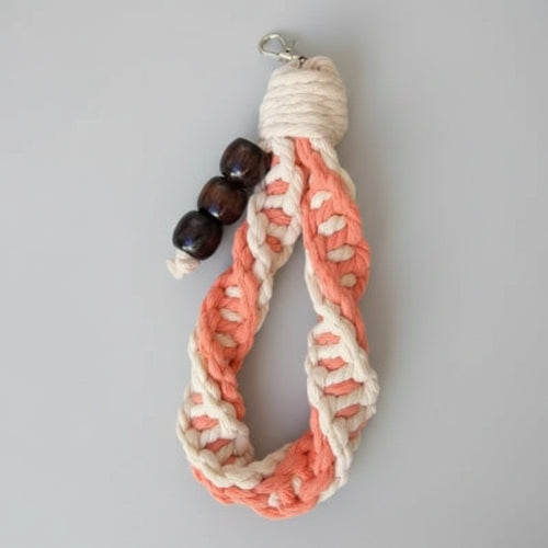 Sage green Twisted Threads Au chunky loop keychain with double spiral design, part of the keychain collection.