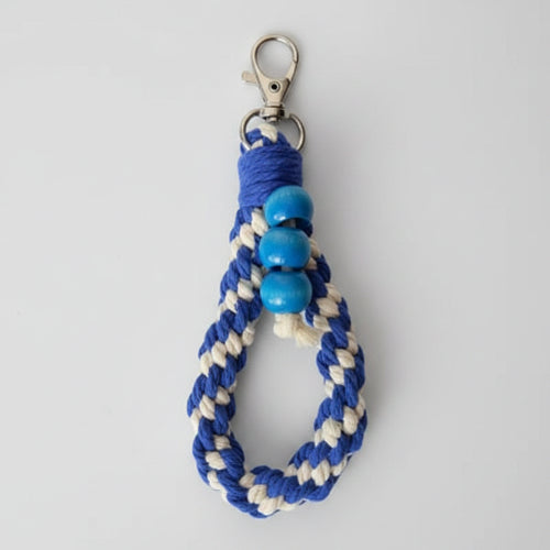 Sage green Twisted Threads Au chunky loop keychain with double spiral design from the keychain collection.