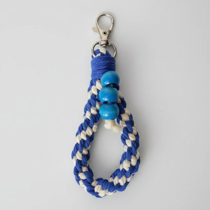 Sage green Twisted Threads Au chunky loop keychain with double spiral design from the keychain collection.