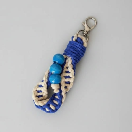 Sage green Twisted Threads Au chunky loop keychain with double spiral design, part of the keychain collection.