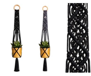 Macrame Plant Hanger - Signature Square Knot Diamonds